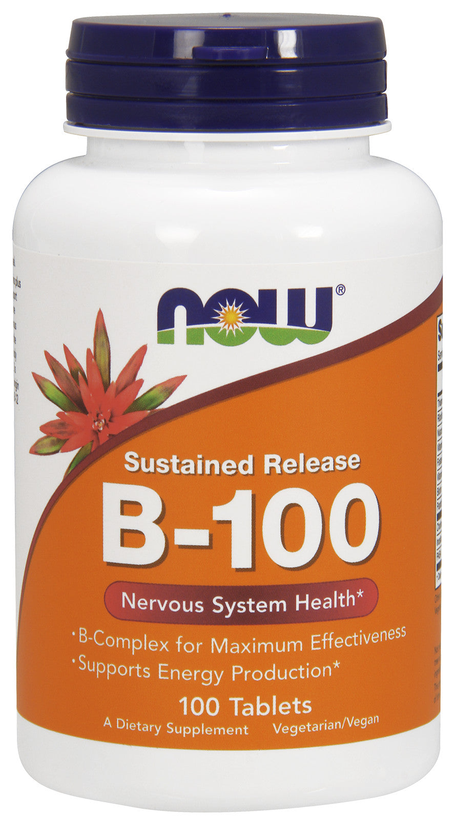 Vitamin B-100 Sustained Release - 100 tabs - NOW Foods | WestPharmacy.nl - Vitamins