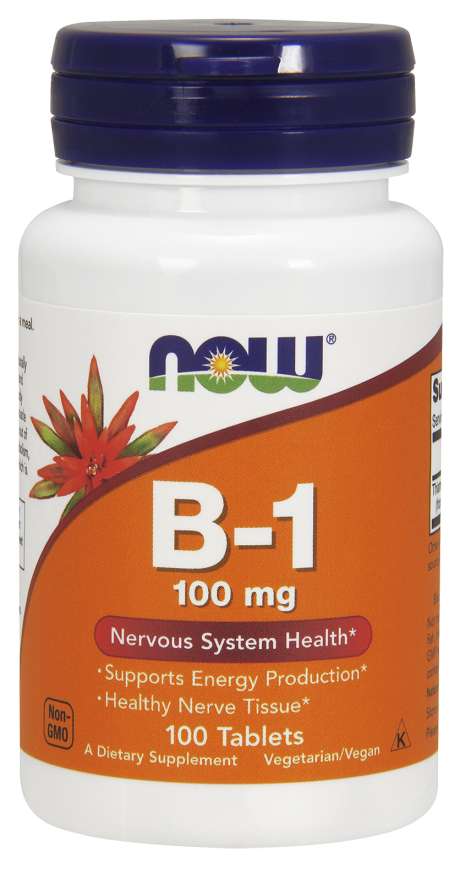 Vitamin B-1 Thiamine, 100mg - 100 tabs - NOW Foods | WestPharmacy.nl - Vitamins