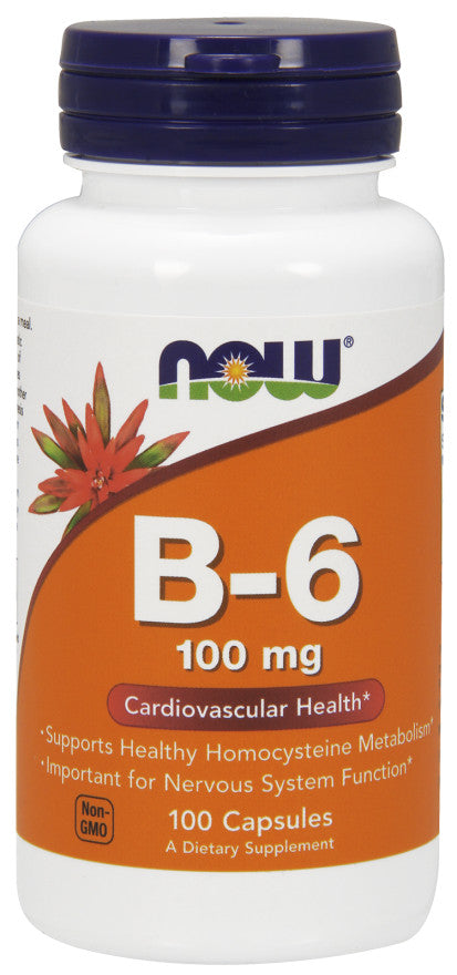 Vitamin B-6, 100mg - 100 caps - NOW Foods | WestPharmacy.nl - Vitamins