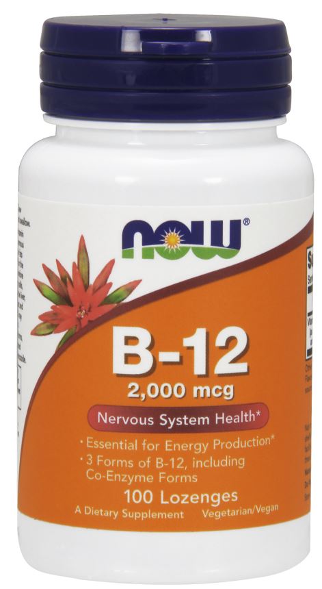 Vitamin B-12, 2000mcg - 100 lozenges - NOW Foods | WestPharmacy.nl - Vitamins