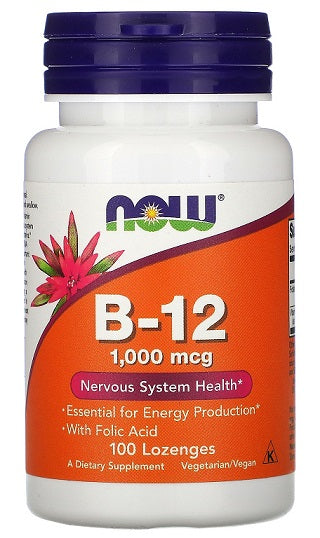 Vitamin B-12, 1000mcg - 100 lozenges - NOW Foods | WestPharmacy.nl - Vitamins