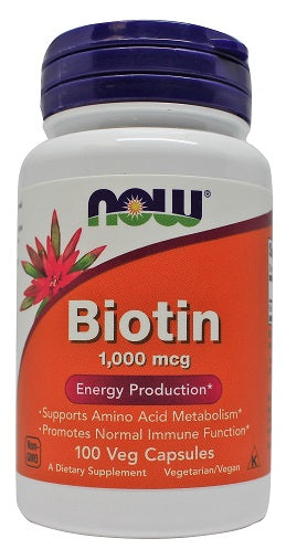 Biotin, 1000mcg - 100 vcaps - NOW Foods | WestPharmacy.nl - Hair, Skin & Nails