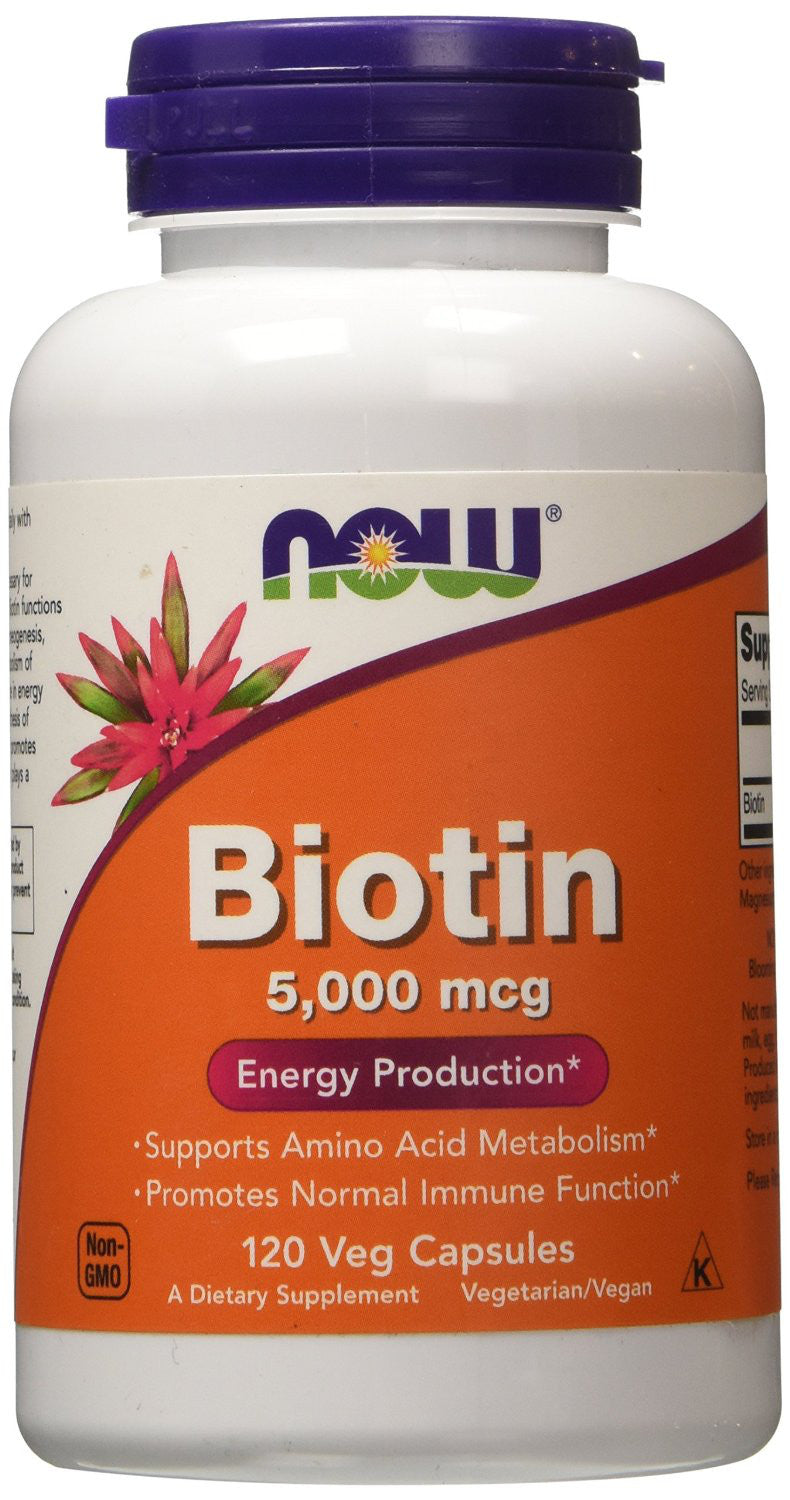 Biotin, 5000mcg - 120 vcaps - NOW Foods | Vaistine1.lt | WestPharmacy.eu
