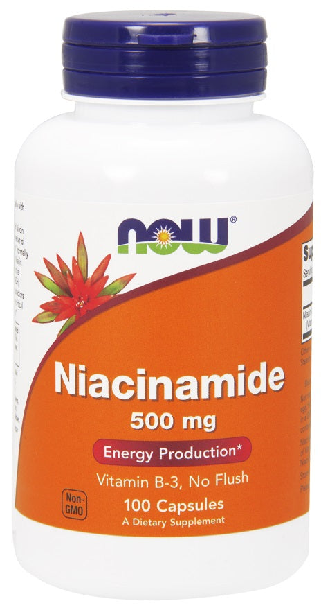 Niacinamide, 500mg - 100 caps - NOW Foods | WestPharmacy.nl - Cardiovascular Health
