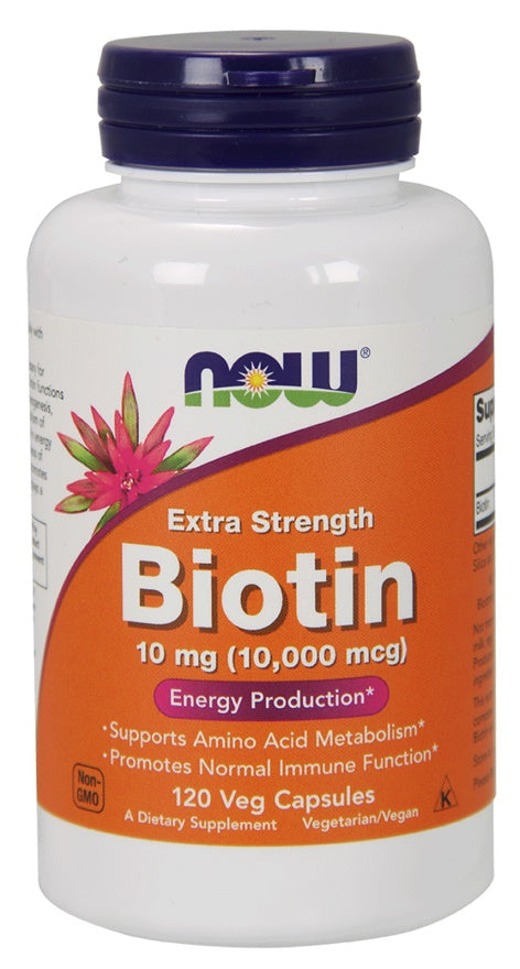 Biotin, 10mg Extra Strength - 120 vcaps - NOW Foods | WestPharmacy.nl - Hair, Skin & Nails