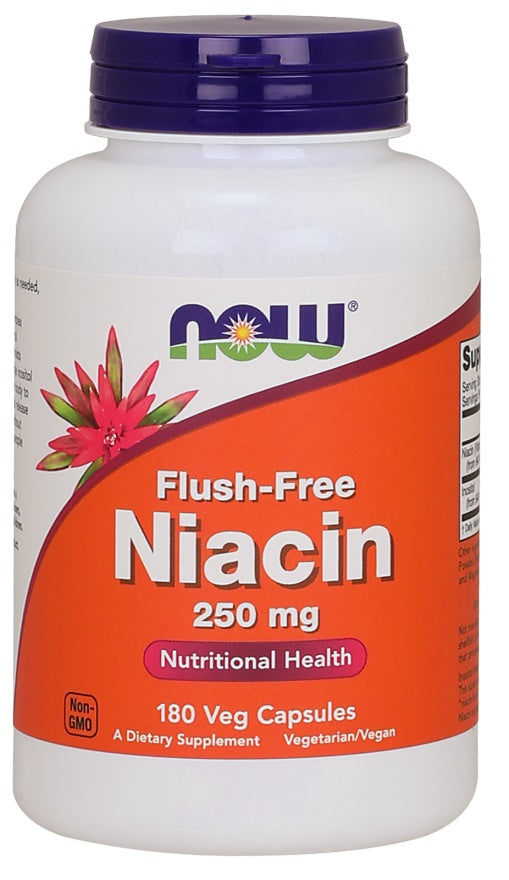 Niacin Flush-Free, 250mg - 180 vcaps - NOW Foods | WestPharmacy.nl - Minerals