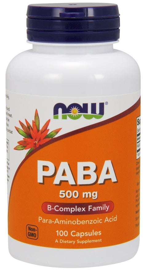 PABA, 500mg - 100 caps - NOW Foods | WestPharmacy.nl - Vitamins
