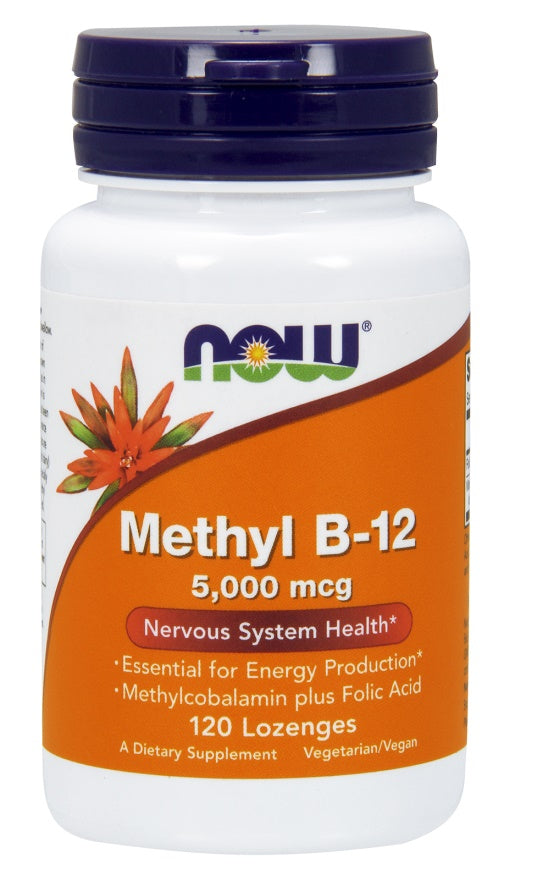 Methyl B-12 with Folic Acid, 5000mcg - 120 lozenges - NOW Foods | WestPharmacy.nl - Vitamins