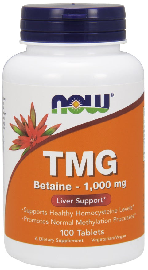 TMG (Trimethylglycine), 1000mg - 100 tabs - NOW Foods | WestPharmacy.nl - Liver Health