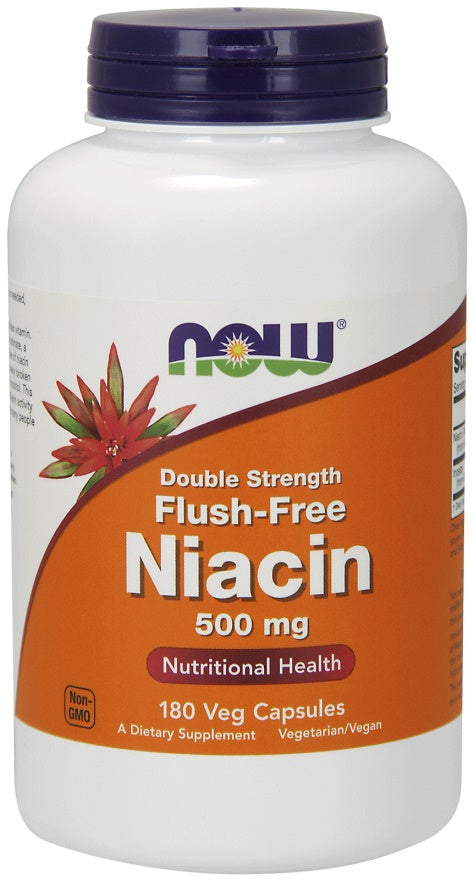 Niacin Flush-Free, 500mg (Double Strength) - 180 vcaps - NOW Foods | WestPharmacy.nl - Minerals