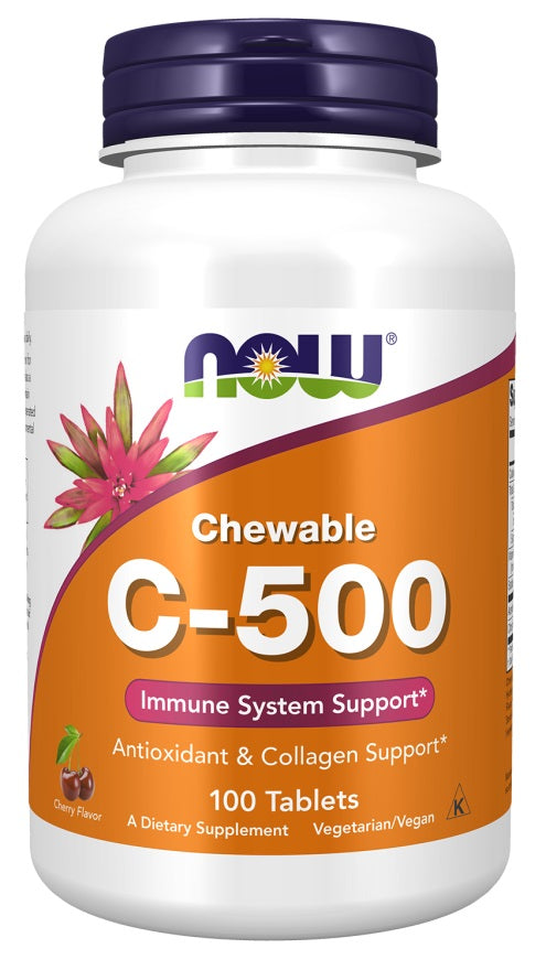 Vitamin C-500 Chewable, Cherry - 100 tabs - NOW Foods | WestPharmacy.nl - Vitamins