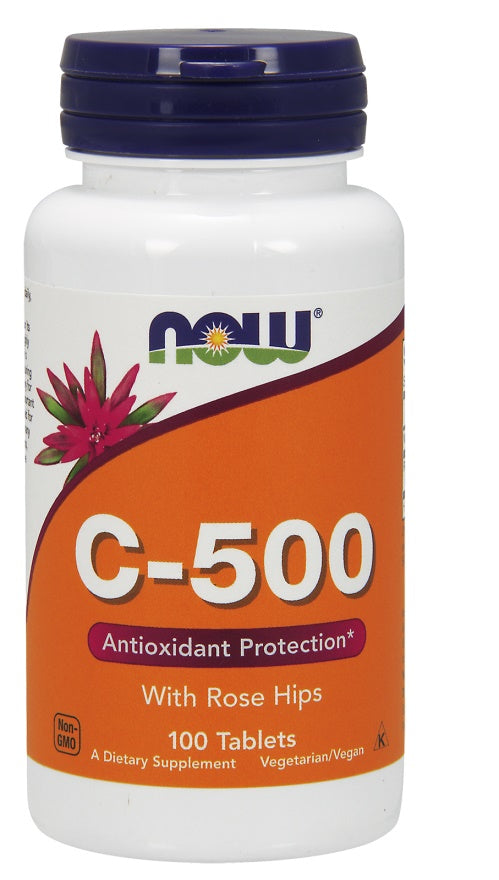 Vitamin C-500 with Rose Hips - 100 tablets - NOW Foods | WestPharmacy.nl - Vitamins