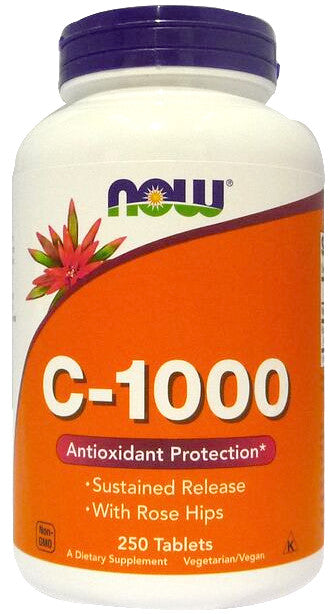 Vitamin C-1000 with Rose Hips - Sustained Release - 250 tablets - NOW Foods | WestPharmacy.nl - Vitamins