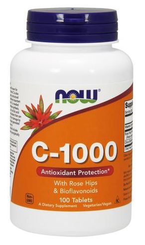 Vitamin C-1000 with Rose Hips & Bioflavonoids - 100 tablets - NOW Foods | WestPharmacy.nl - Vitamins