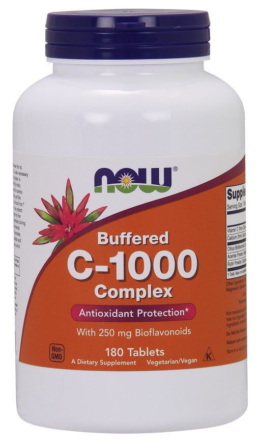 Vitamin C-1000 Complex - Buffered with 250mg Bioflavonoids - 180 tabs - NOW Foods | WestPharmacy.nl - Vitamins