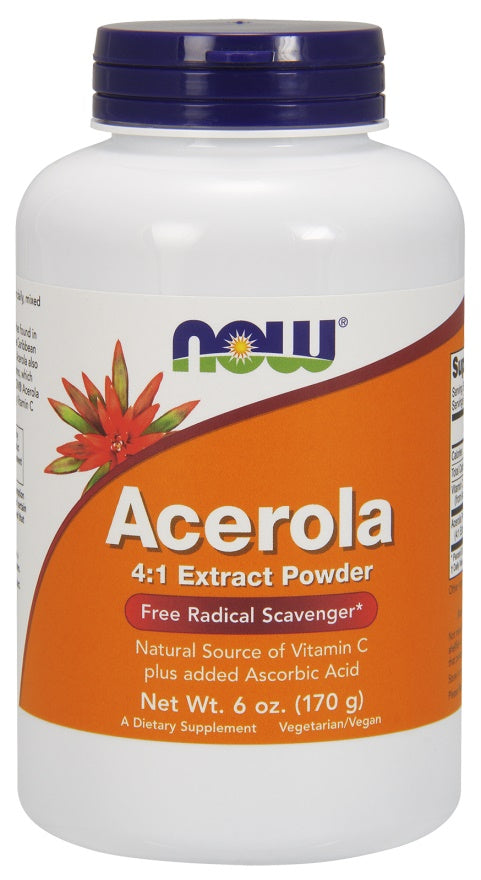 Acerola, 4:1 Extract Powder - 170g - NOW Foods | WestPharmacy.nl - Immune Support