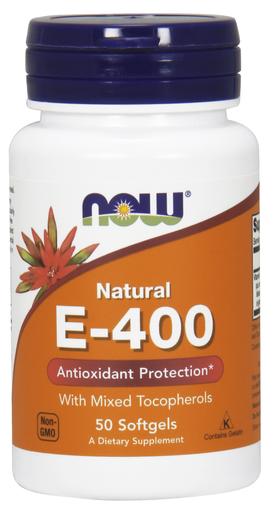 Vitamin E-400 - Natural (Mixed Tocopherols) - 50 softgels - NOW Foods | Vaistine1.lt | WestPharmacy.eu