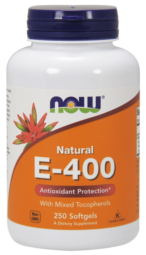 Vitamin E-400 - Natural (Mixed Tocopherols) - 250 softgels - NOW Foods | WestPharmacy.nl - Vitamins