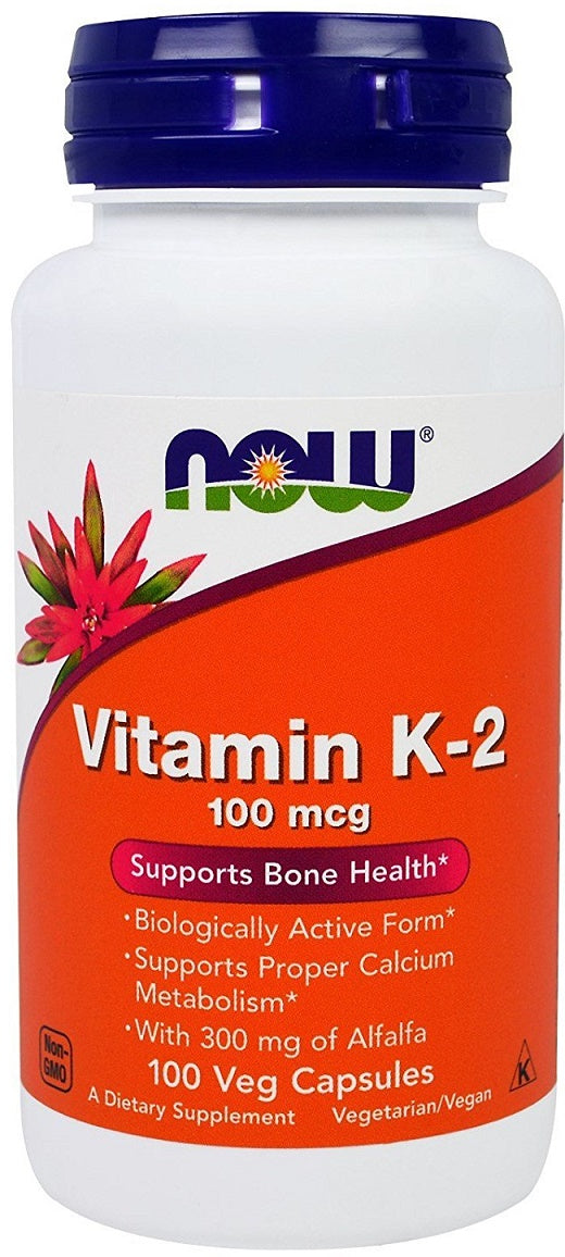 Vitamin K-2, 100mcg - 100 vcaps - NOW Foods | WestPharmacy.nl - Vitamins