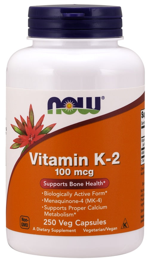 Vitamin K-2, 100mcg - 250 vcaps - NOW Foods | WestPharmacy.nl - Vitamins