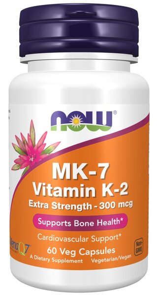 MK-7 Vitamin K-2, 300mcg Extra Strength - 60 vcaps - NOW Foods | WestPharmacy.nl - Vitamins