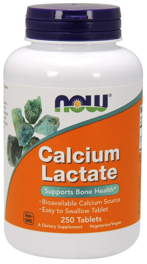Calcium Lactate - 250 tablets - NOW Foods | WestPharmacy.nl - Minerals
