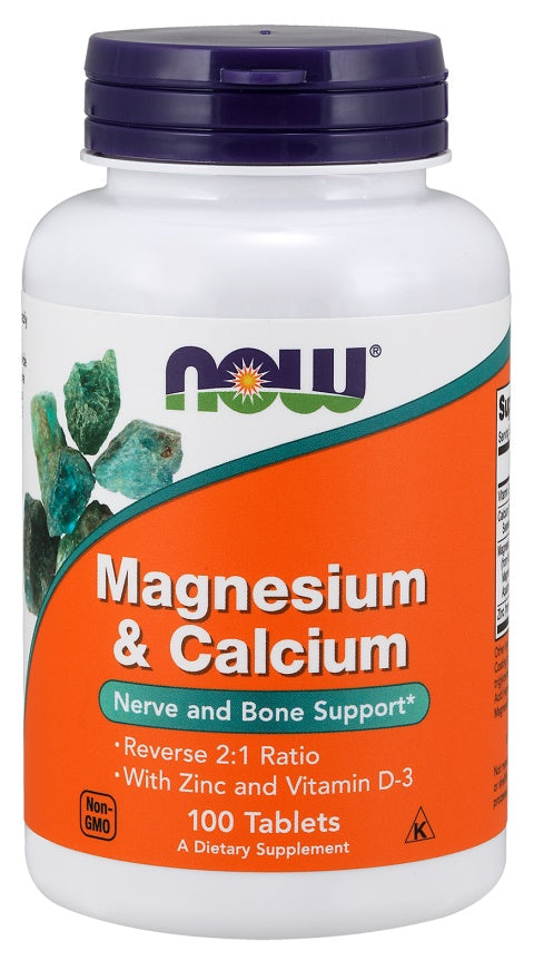 Magnesium & Calcium with Zinc and Vitamin D3 - 100 tablets - NOW Foods | WestPharmacy.nl - Minerals