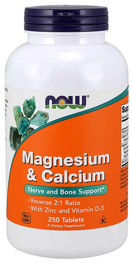 Magnesium & Calcium with Zinc and Vitamin D3 - 250 tablets - NOW Foods | WestPharmacy.nl - Minerals