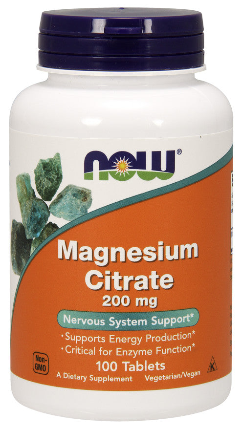 Magnesium Citrate, 200mg - 100 tablets - NOW Foods | WestPharmacy.nl - Minerals