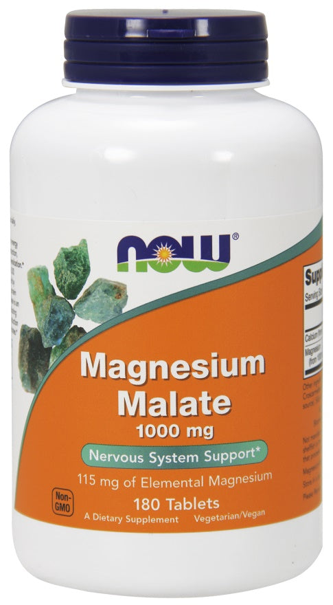 Magnesium Malate, 1000mg - 180 tabs - NOW Foods | WestPharmacy.nl - Minerals