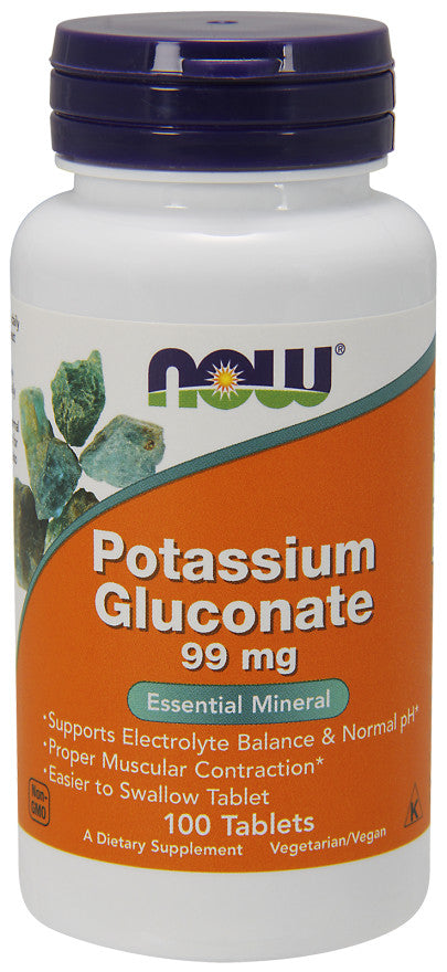 Potassium Gluconate, 99mg - 100 tablets - NOW Foods | WestPharmacy.nl - Minerals