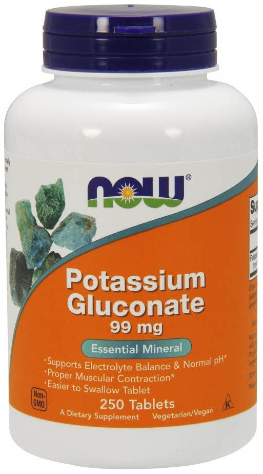 Potassium Gluconate, 99mg - 250 tablets - NOW Foods | WestPharmacy.nl - Minerals