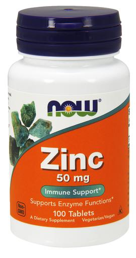 Zinc, 50mg - 100 tabs - NOW Foods | WestPharmacy.nl - Minerals