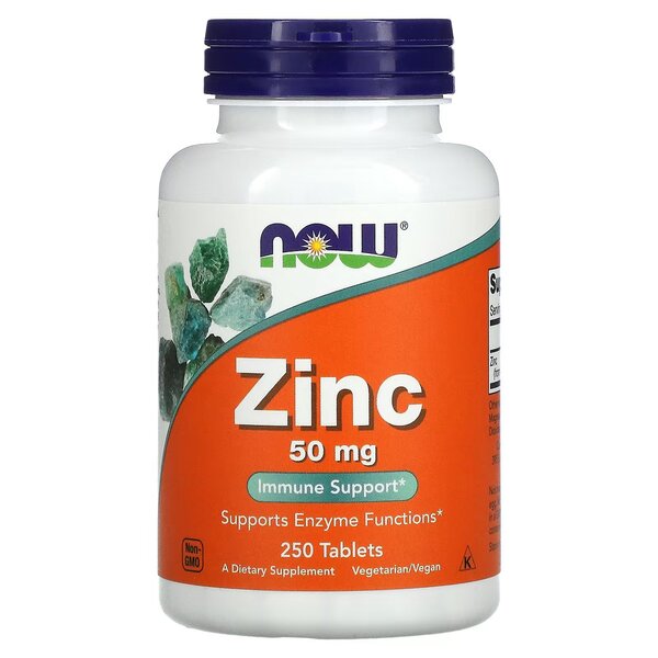 Zinc, 50mg - 250 tabs - NOW Foods | WestPharmacy.nl - Minerals