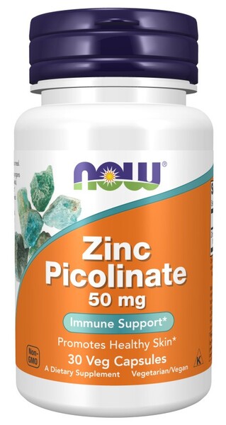 Zinc Picolinate, 50mg - 30 vcaps - NOW Foods | WestPharmacy.nl - Minerals