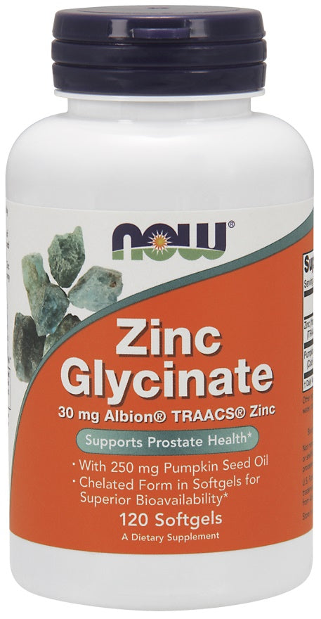 Zinc Glycinate - 120 softgels - NOW Foods | WestPharmacy.nl - Minerals