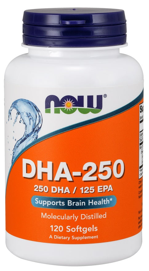 DHA-250, 250 DHA / 125 EPA - 120 softgels - NOW Foods | WestPharmacy.nl - Fish Oil