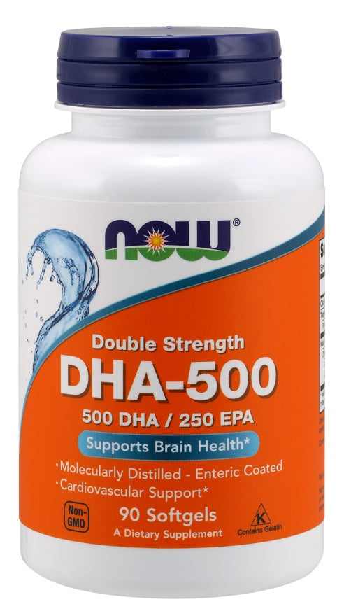 DHA-500, 500 DHA / 250 EPA - 90 softgels - NOW Foods | WestPharmacy.nl - Fish Oil