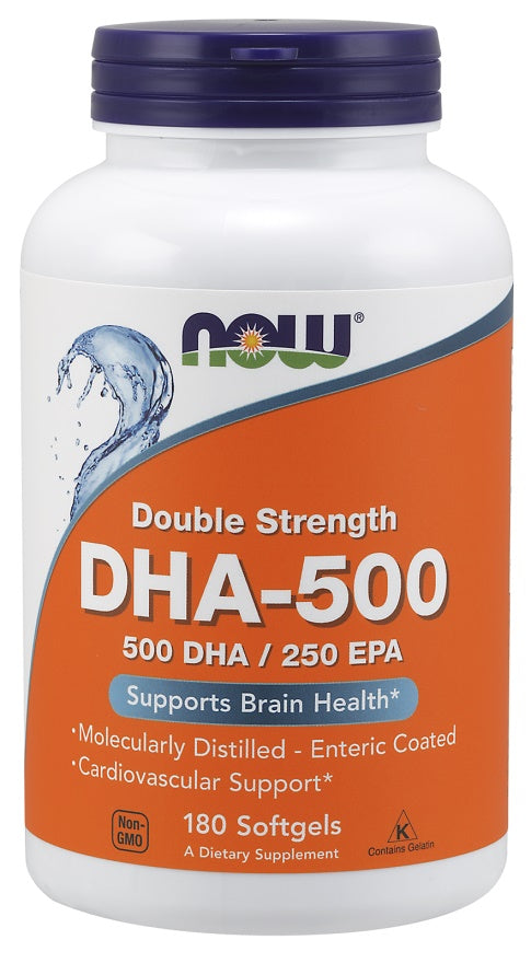 DHA-500, 500 DHA / 250 EPA - 180 softgels - NOW Foods | WestPharmacy.nl - Fish Oil