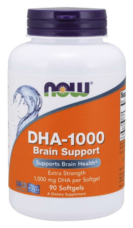 DHA-1000 Brain Support - 90 softgels - NOW Foods | WestPharmacy.nl - Cognitive Support