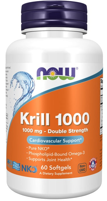 Krill Oil, 1000mg Double Strength - 60 softgels - NOW Foods | WestPharmacy.nl - Joint Support