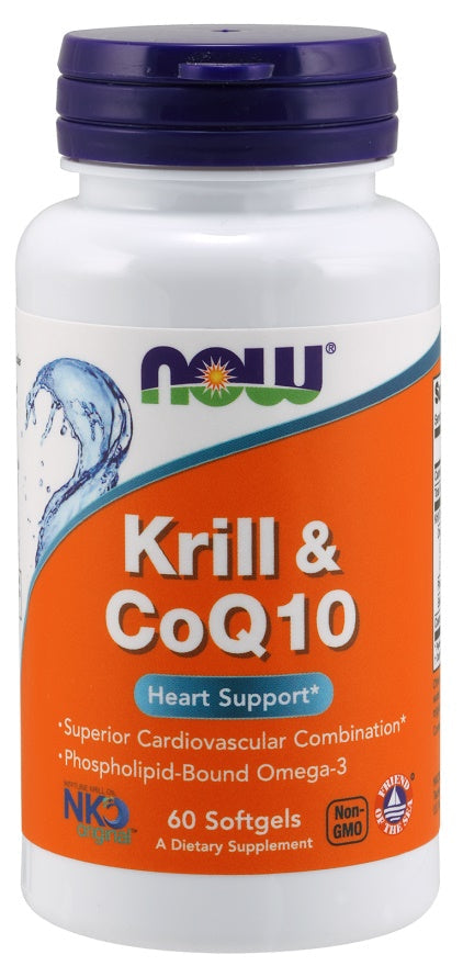 Krill & CoQ10 - 60 softgels - NOW Foods | WestPharmacy.nl - Cardiovascular Health