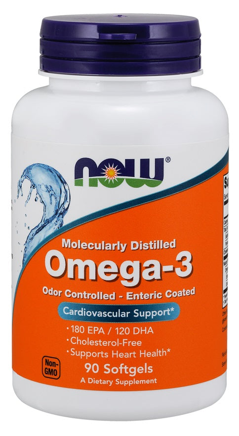 Omega-3 Enteric Coated - 90 softgels - NOW Foods | WestPharmacy.nl - Fish Oil