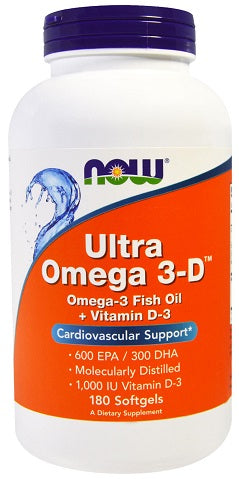 Ultra Omega 3-D with Vitamin D-3 - 180 softgels - NOW Foods | WestPharmacy.nl - Fish Oil
