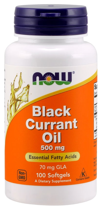 Black Currant Oil, 500mg - 100 softgels - NOW Foods | WestPharmacy.nl - Fatty acids