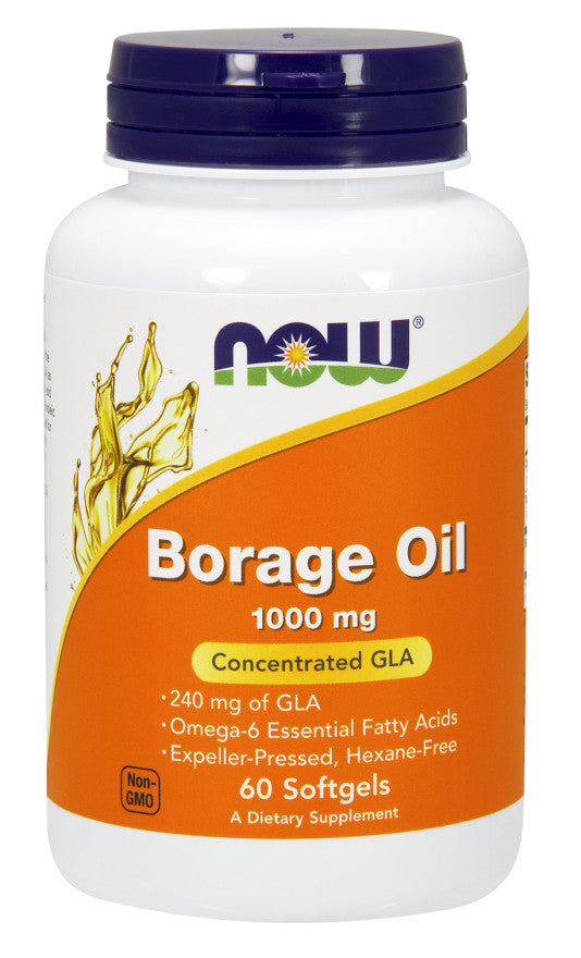 Borage Oil, 1000mg - 60 softgels - NOW Foods | WestPharmacy.nl - Fish Oil