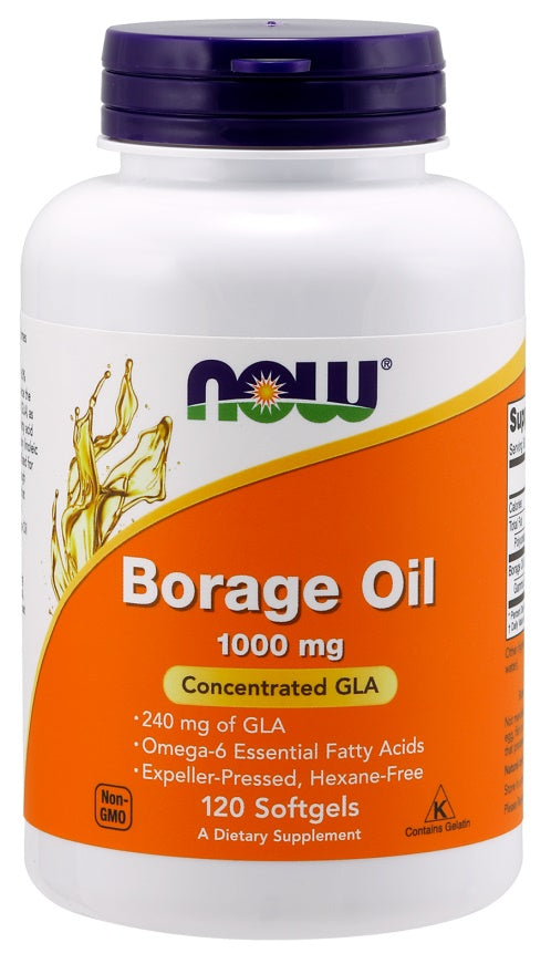 Borage Oil, 1000mg - 120 softgels - NOW Foods | WestPharmacy.nl - Fish Oil