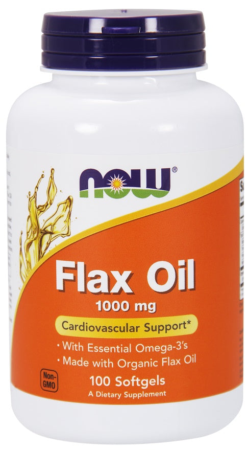 Flax Oil, 1000mg - 100 softgels - NOW Foods | WestPharmacy.nl - Fish Oil