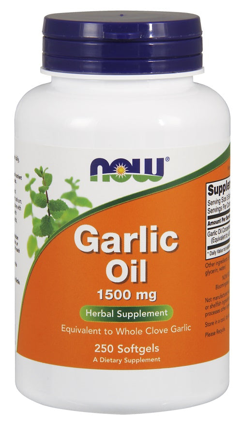 Garlic Oil, 1500mg - 250 softgels - NOW Foods | WestPharmacy.nl - Cardiovascular Health