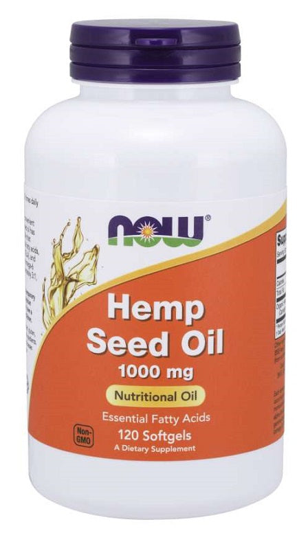 Hemp Seed Oil, 1000mg - 120 softgels - NOW Foods | WestPharmacy.nl - Immune Support